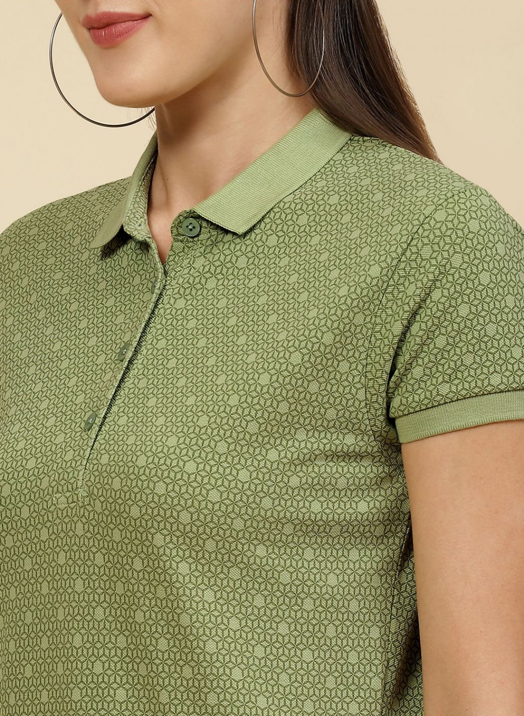 Women Green Printed T-Shirt