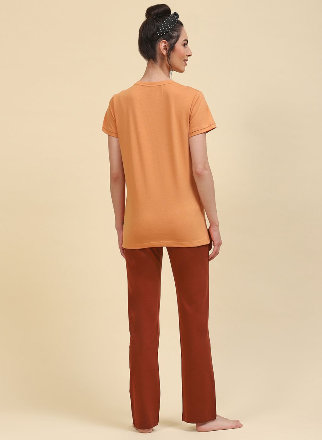 Women Brown Printed Lower Set