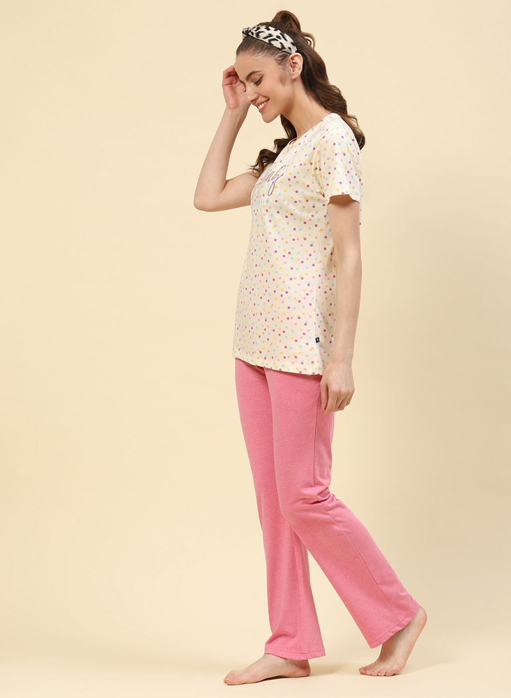 Women Pink Printed Lower Set