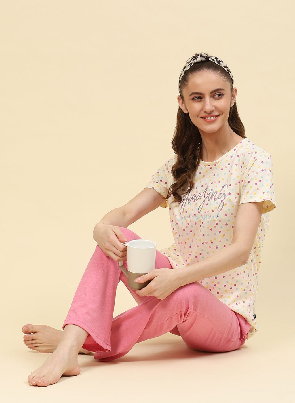 Women Pink Printed Lower Set