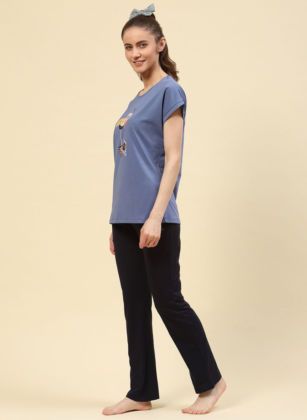 Women Blue Printed Lower Set