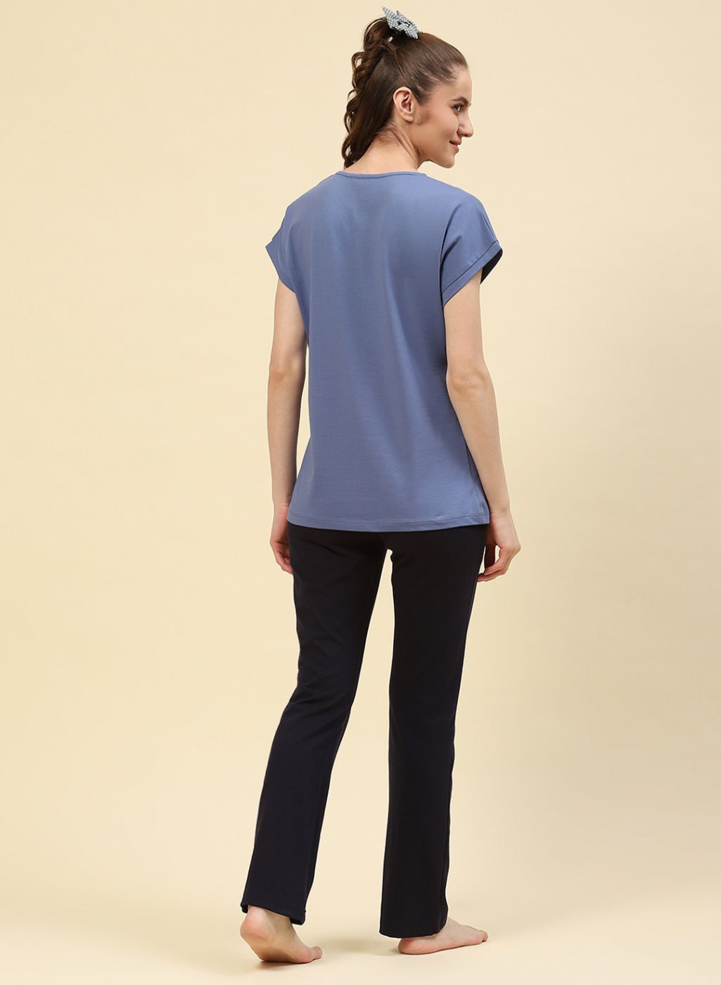 Women Blue Printed Lower Set