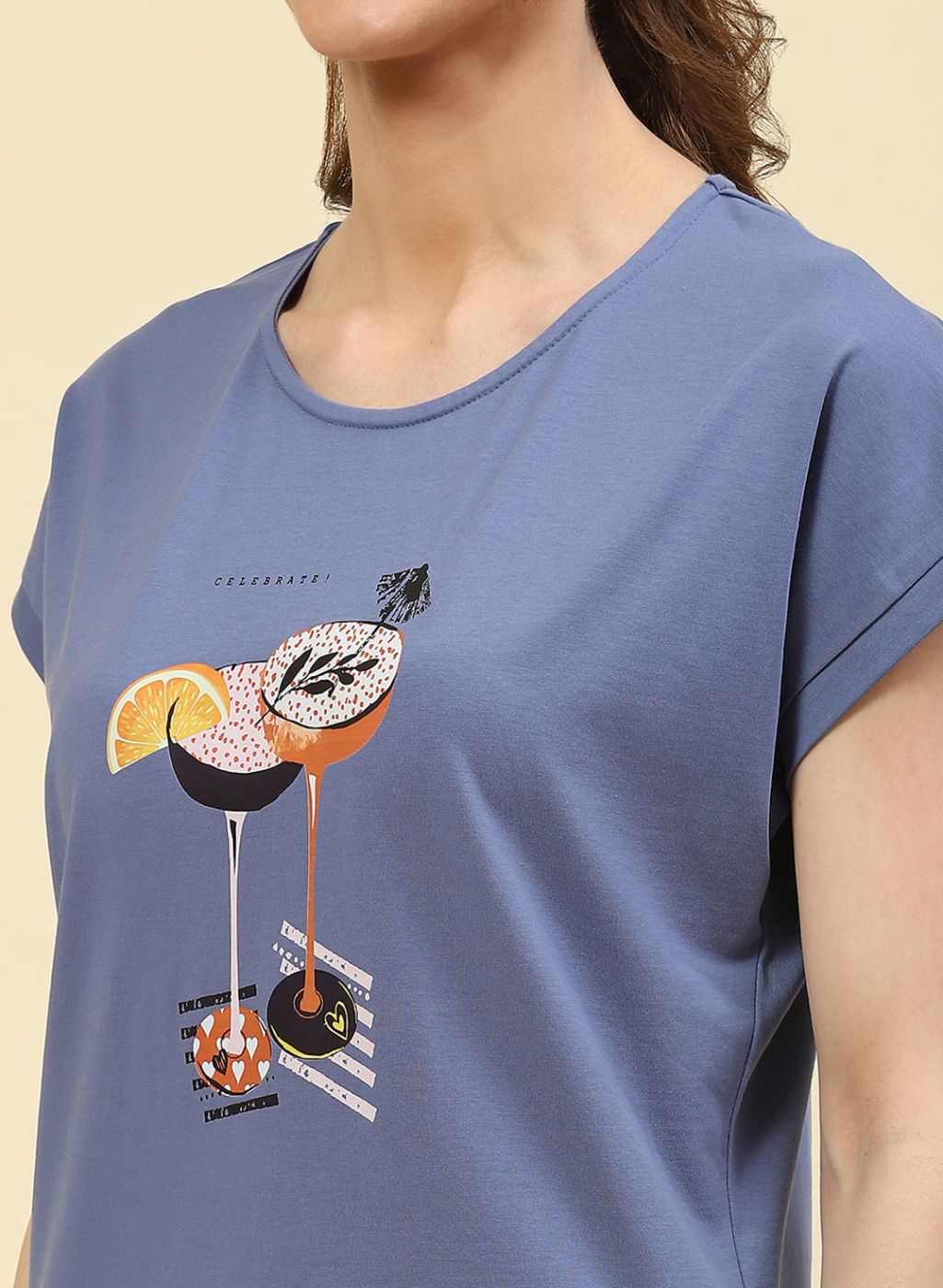 Women Blue Printed Lower Set