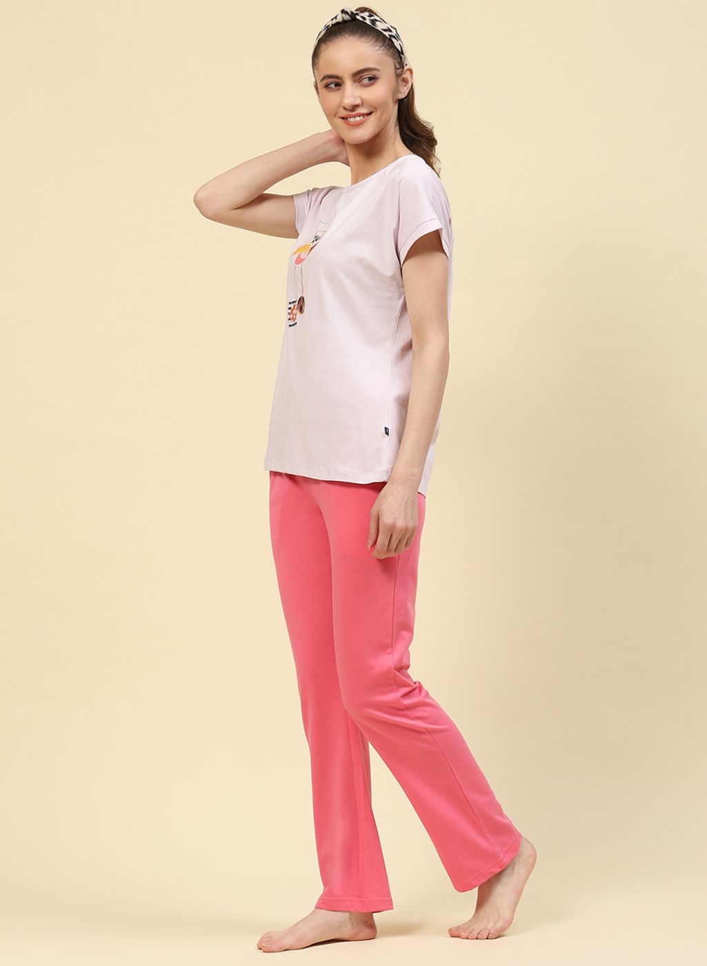 Women Pink Printed Lower Set