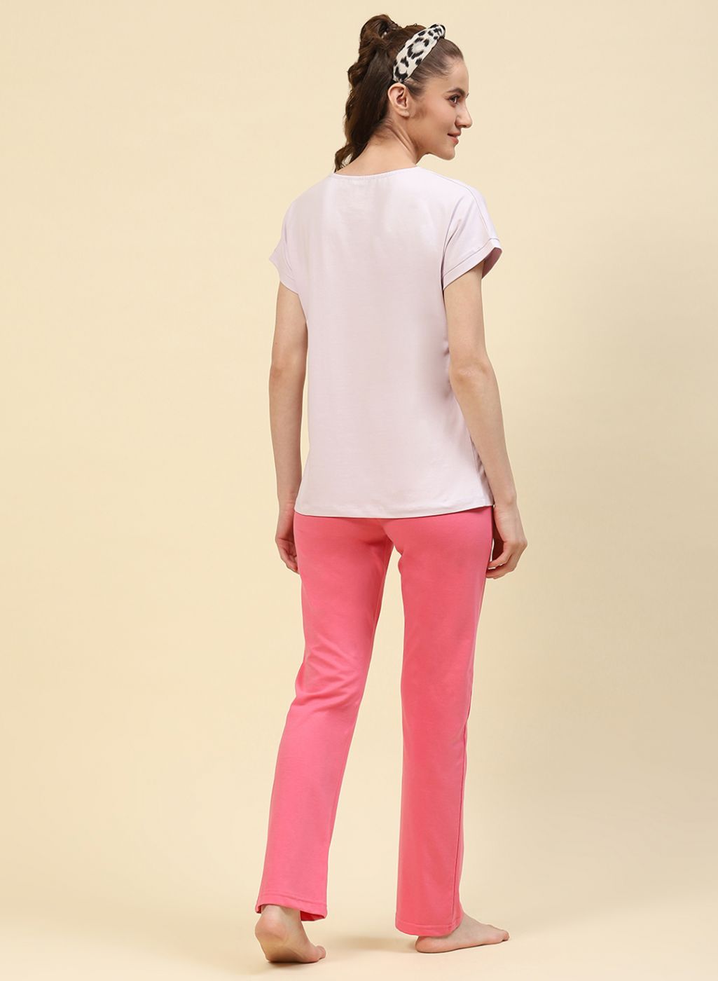 Women Pink Printed Lower Set