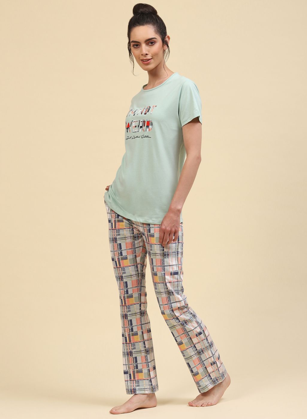 Women Green Printed Lower Set