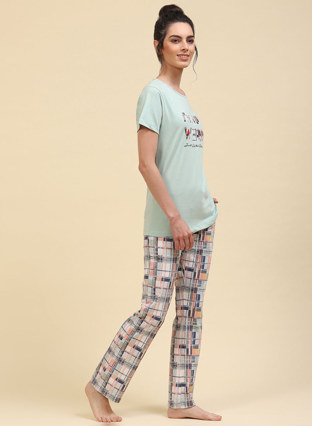 Women Green Printed Lower Set