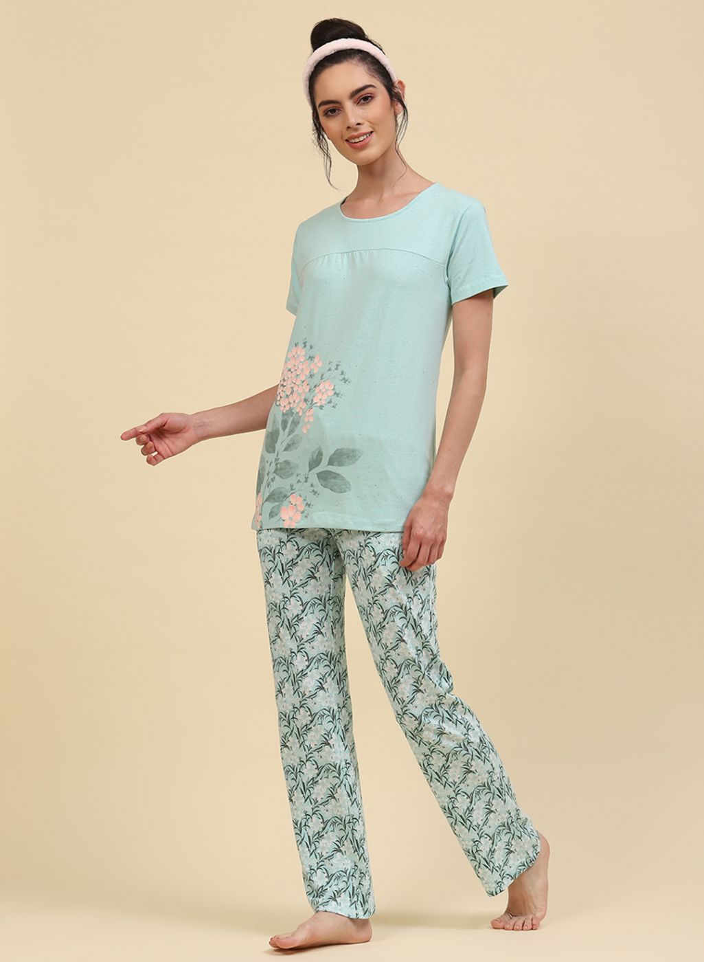 Women Blue Printed Lower Set