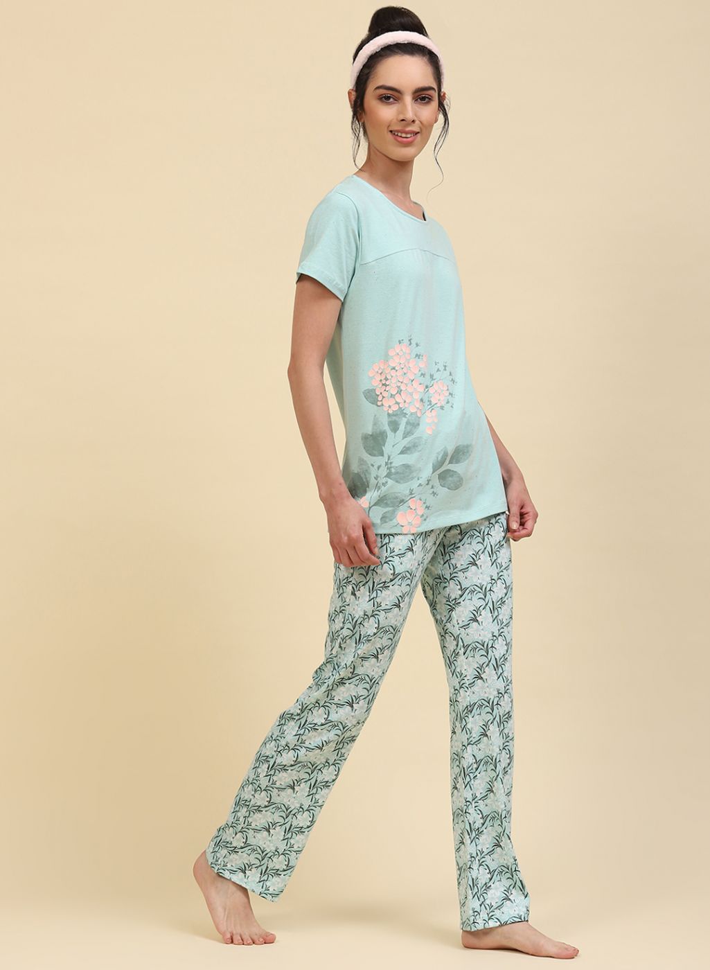 Women Blue Printed Lower Set