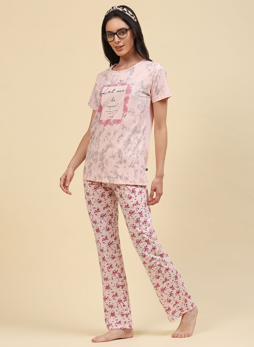 Women Pink Printed Lower Set