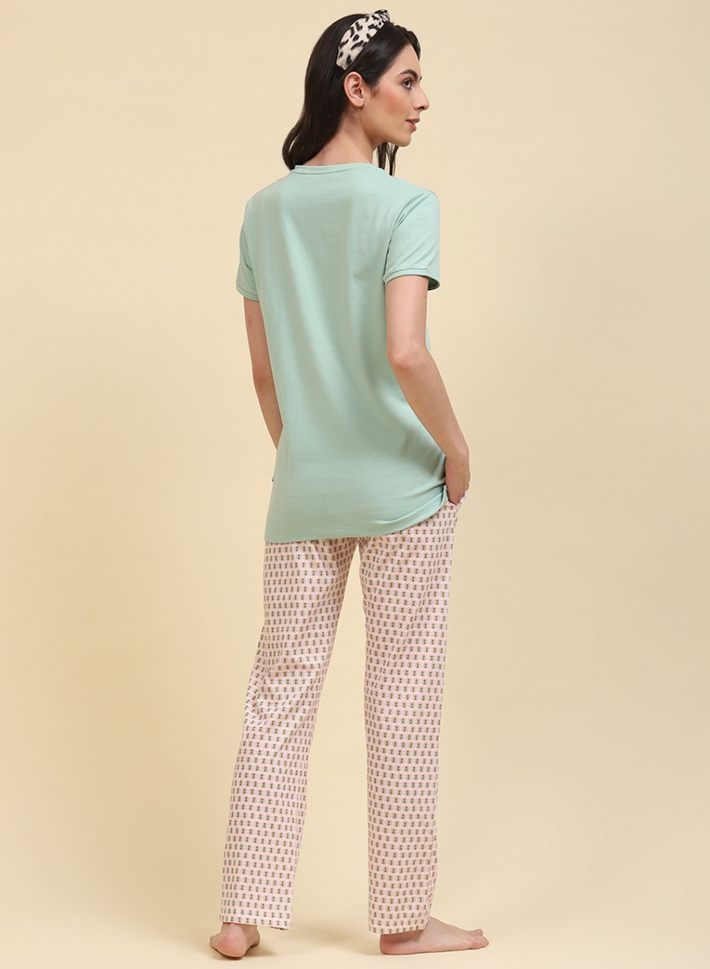 Women Green Printed Lower Set