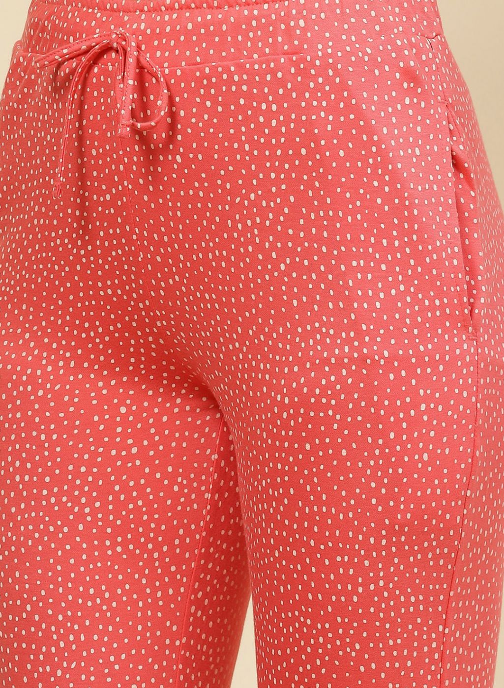 Women Peach Printed Lower Set