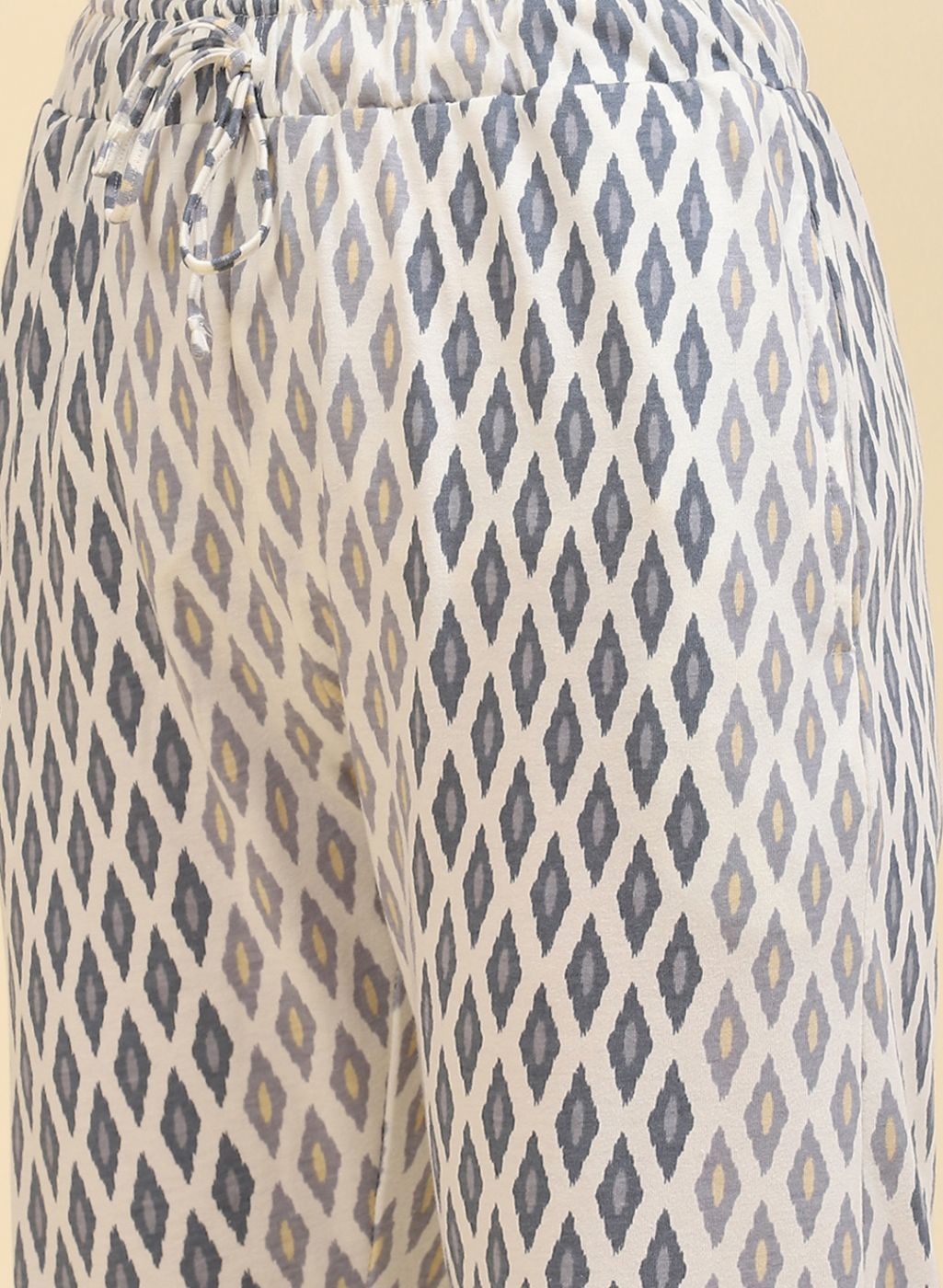 Women Cream Printed Lower Set