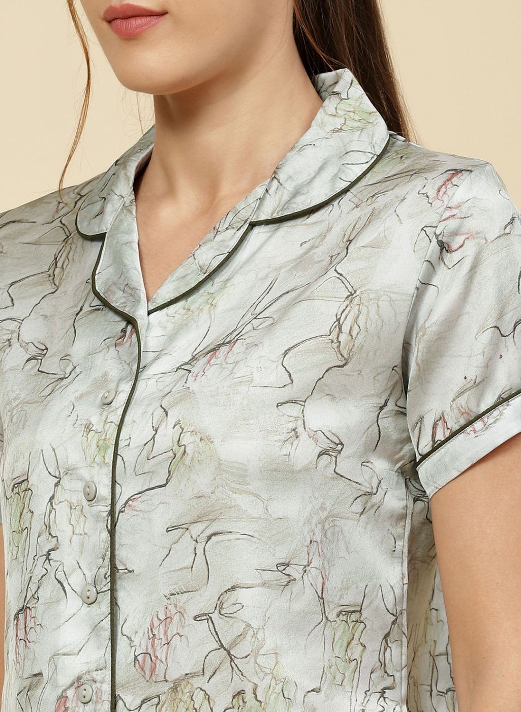 Women Green Printed Lower Set