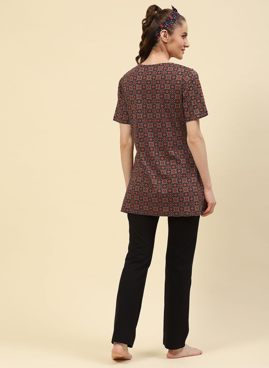 Women Brown Printed Lower Set