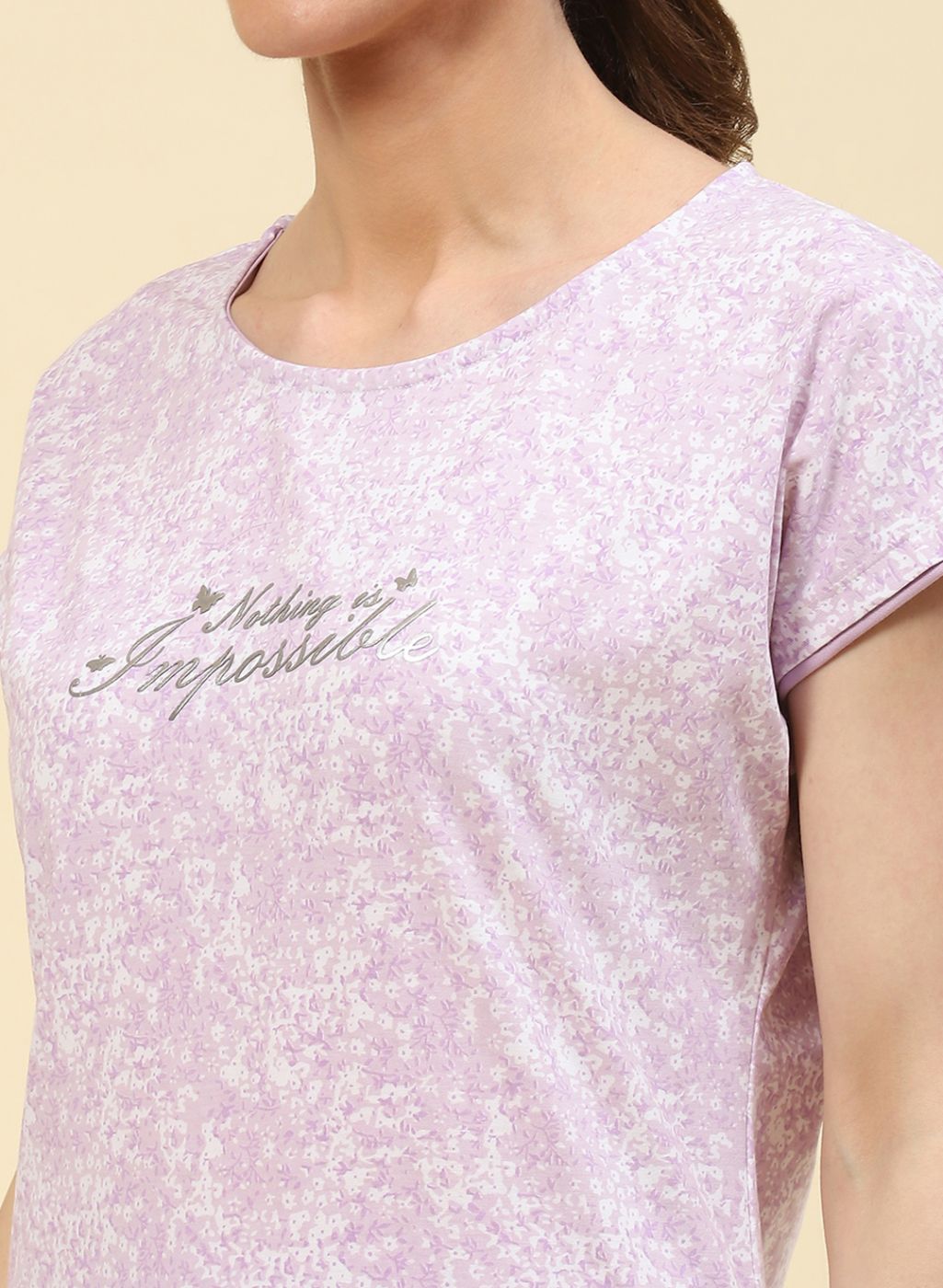 Women White Printed Short Set