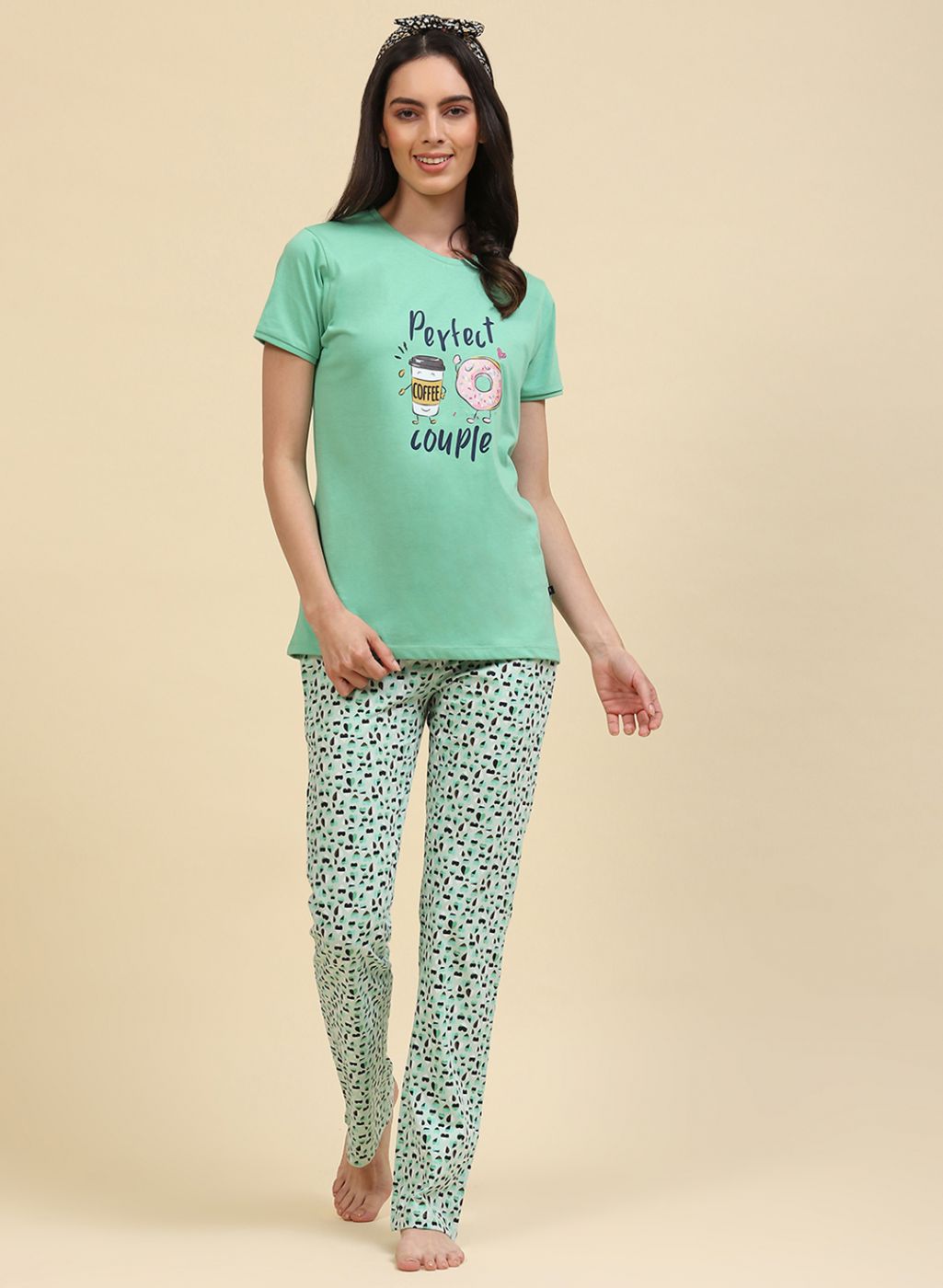 Women Green & Blue Printed Combo Set