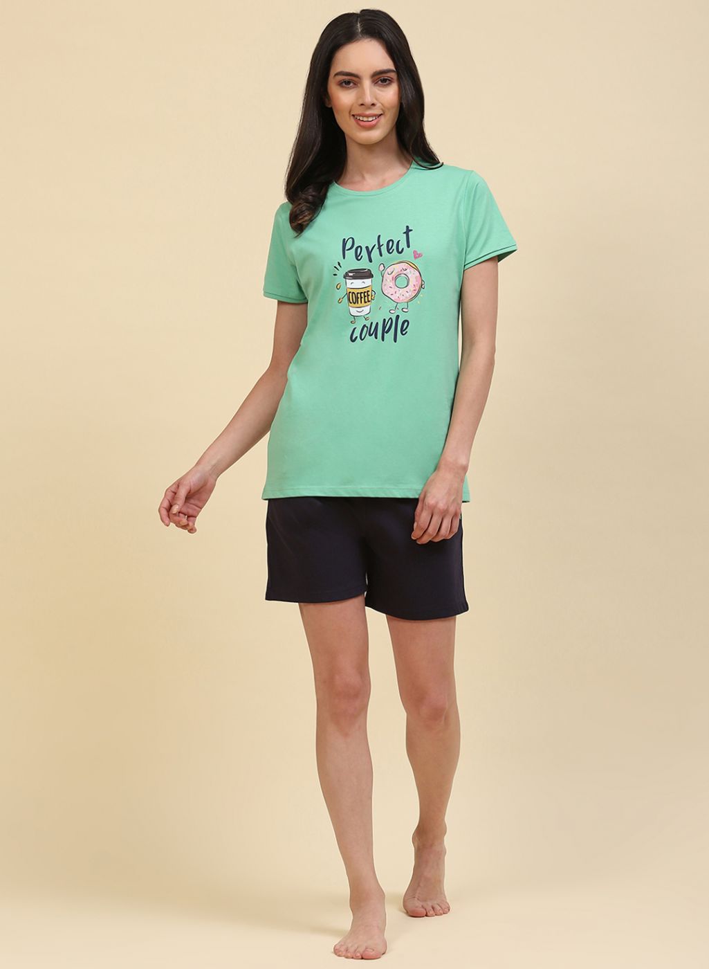 Women Green & Blue Printed Combo Set