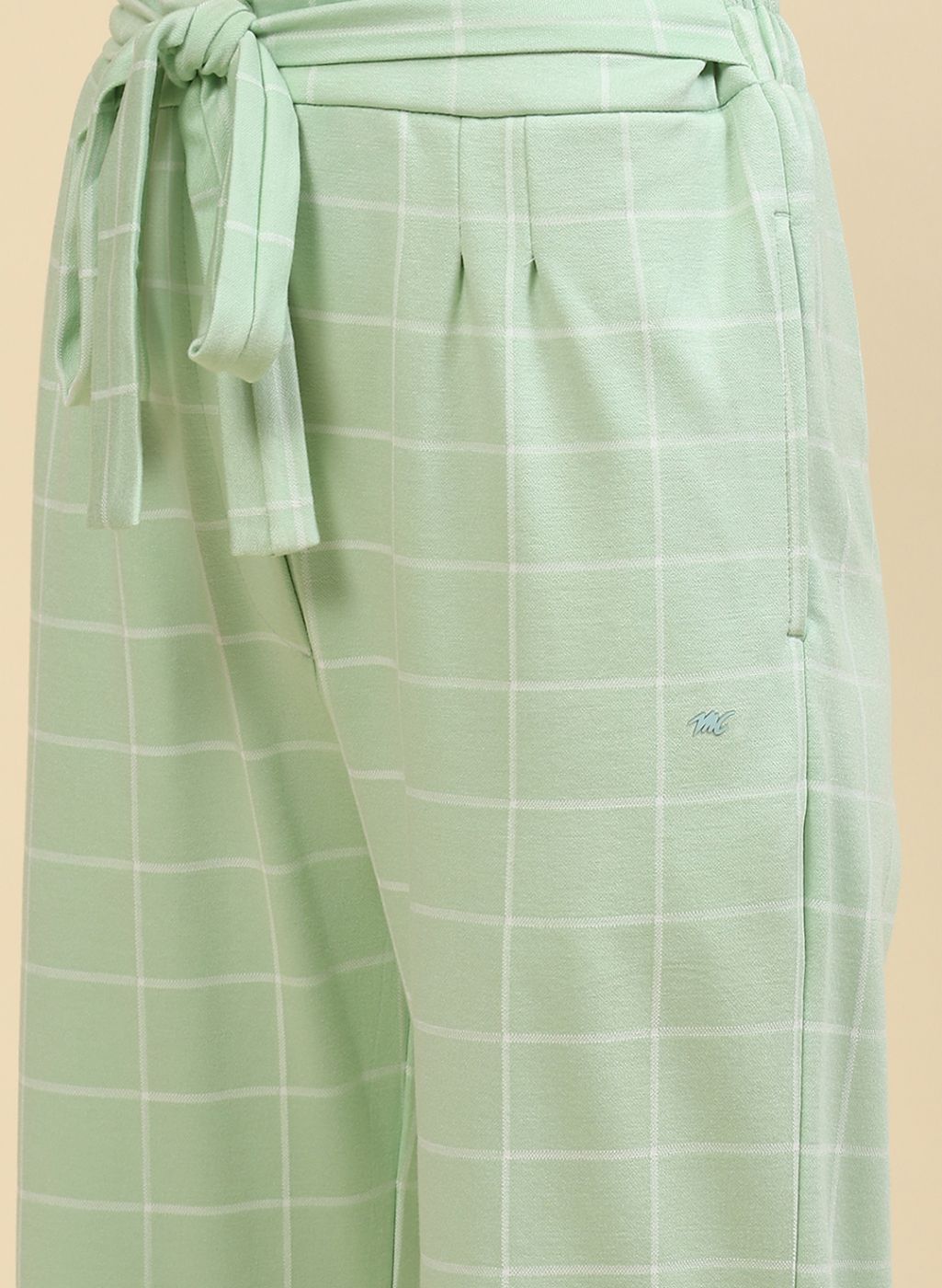 Women Green Jaquard Plazzo Set