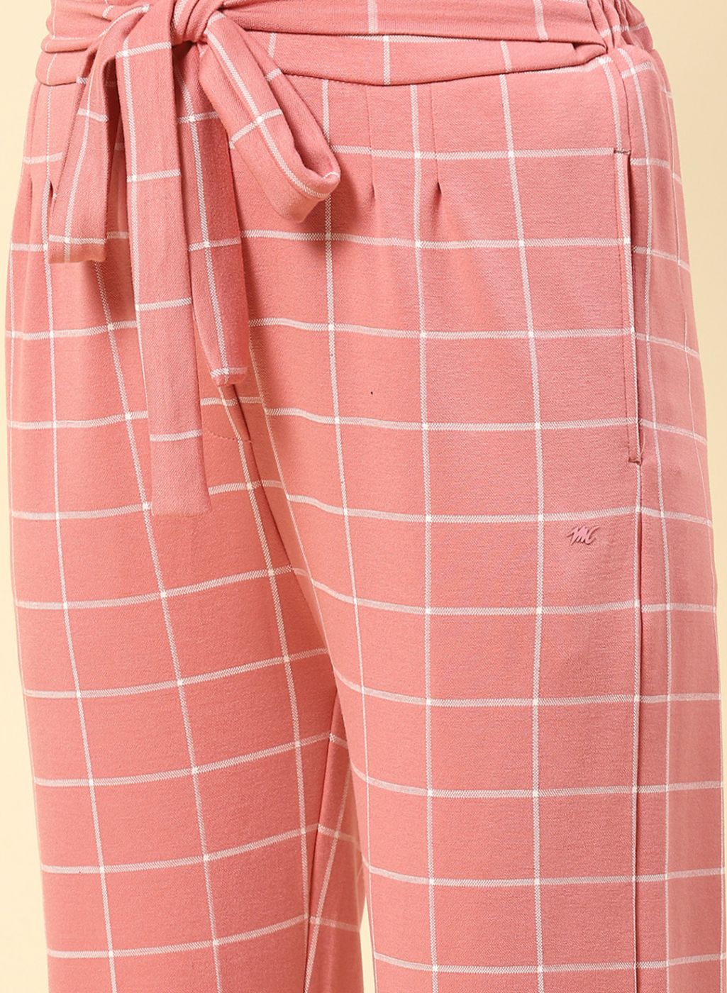 Women Pink Jaquard Plazzo