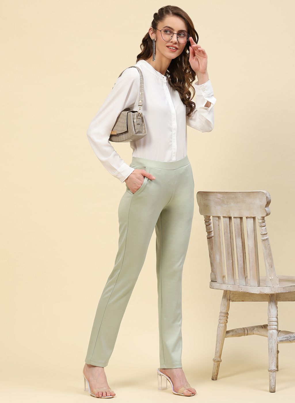 Women Green Regular Fit Lower