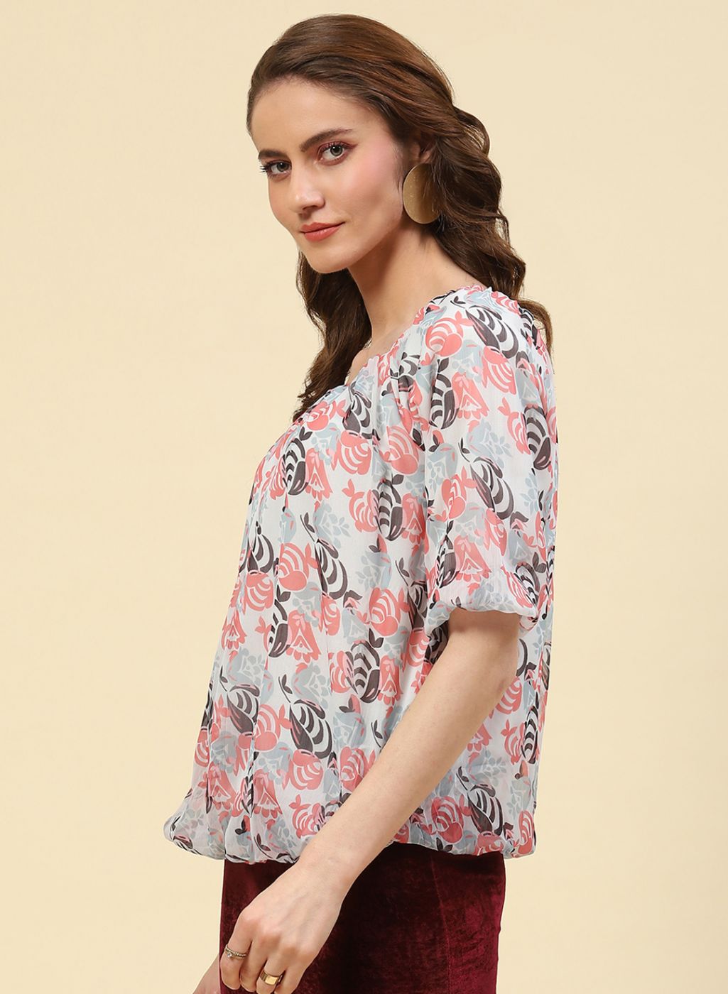 Women Orange Printed Top