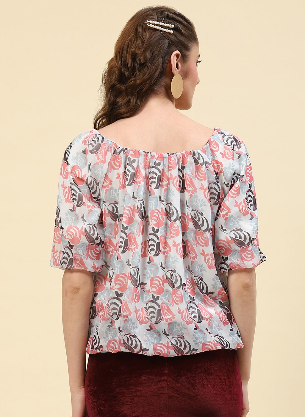 Women Orange Printed Top