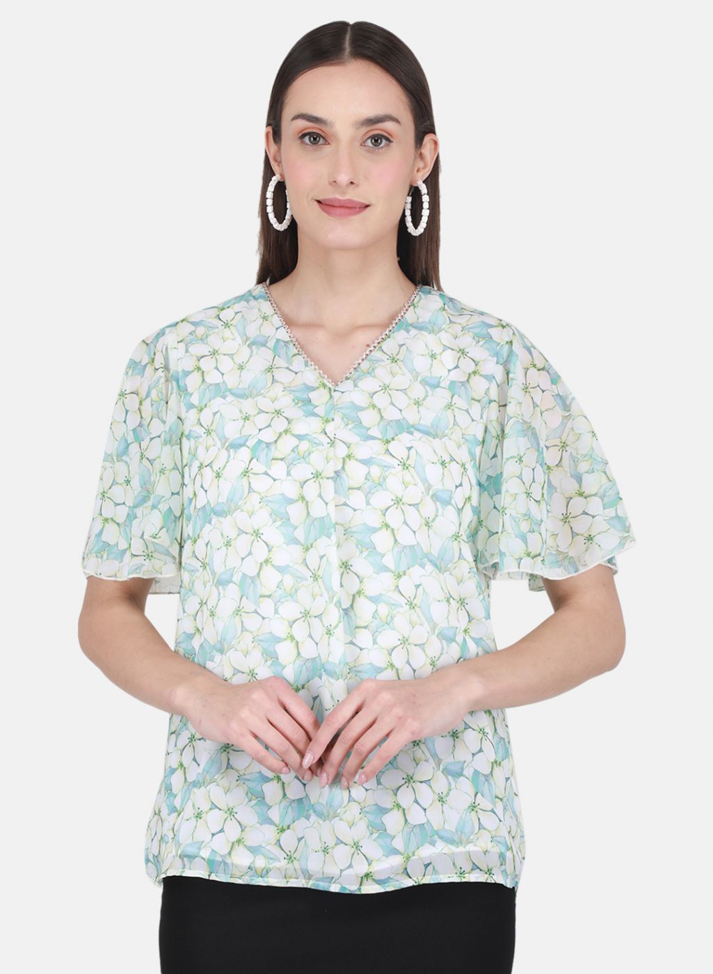Women Green Printed Top