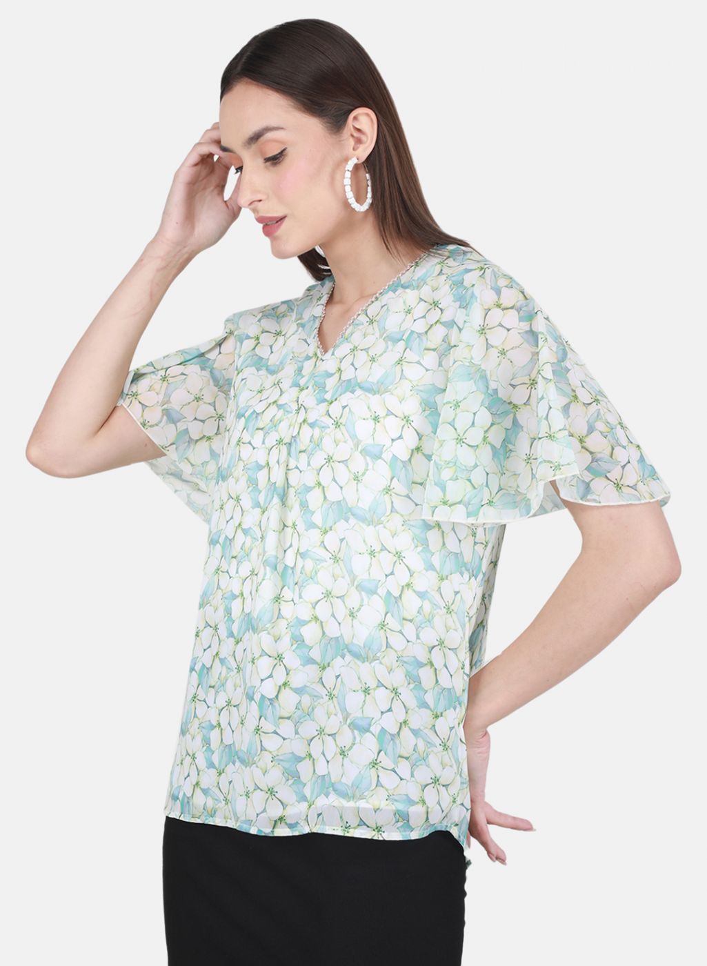 Women Green Printed Top