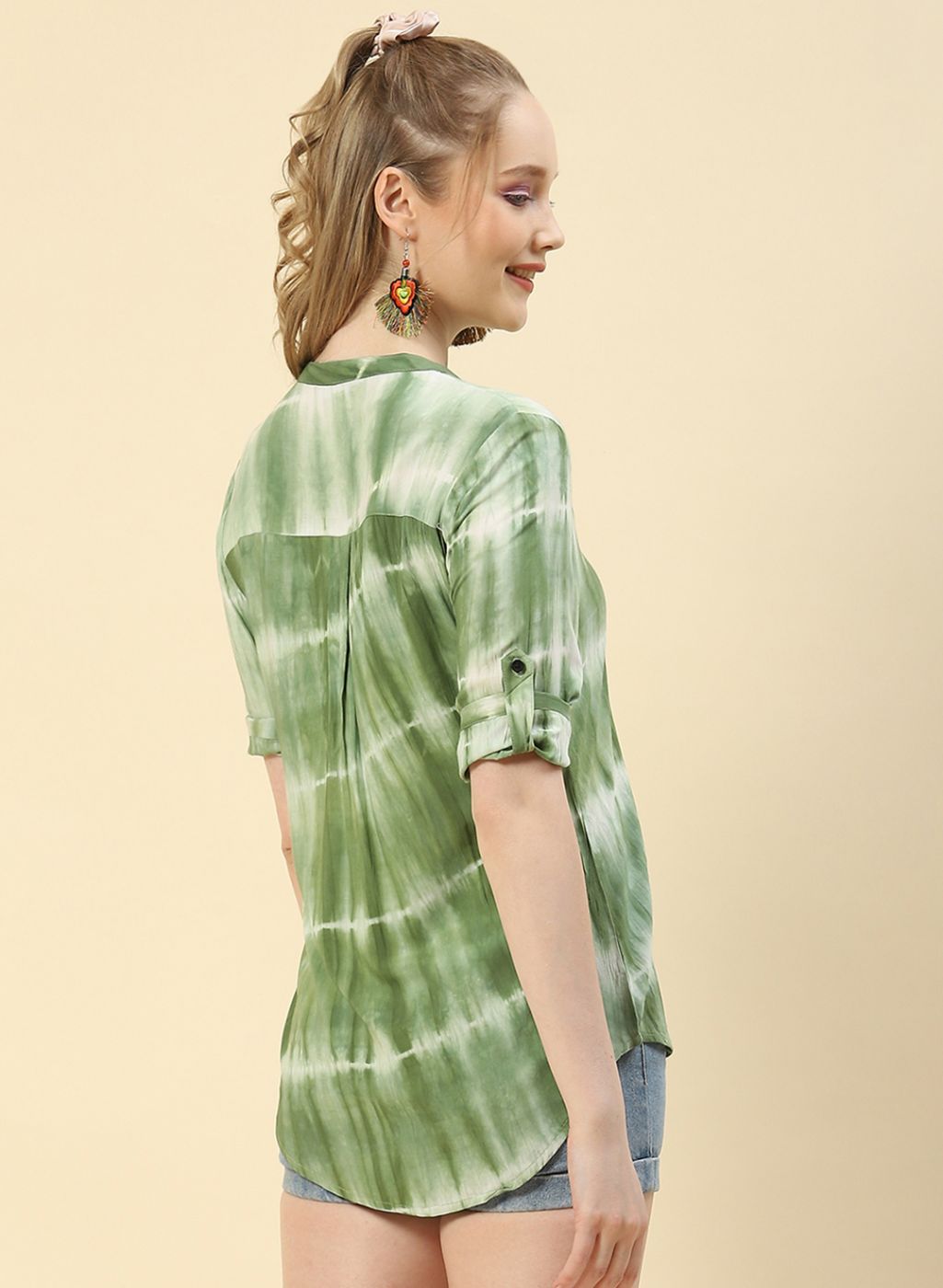Women Green Printed Top