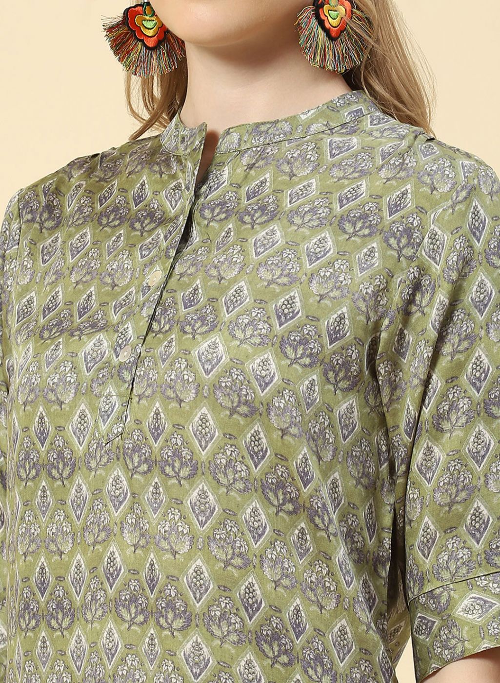 Women Green Printed Top