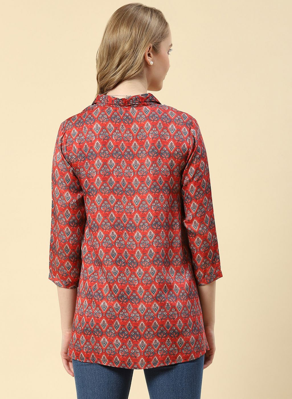 Women Red Printed Top
