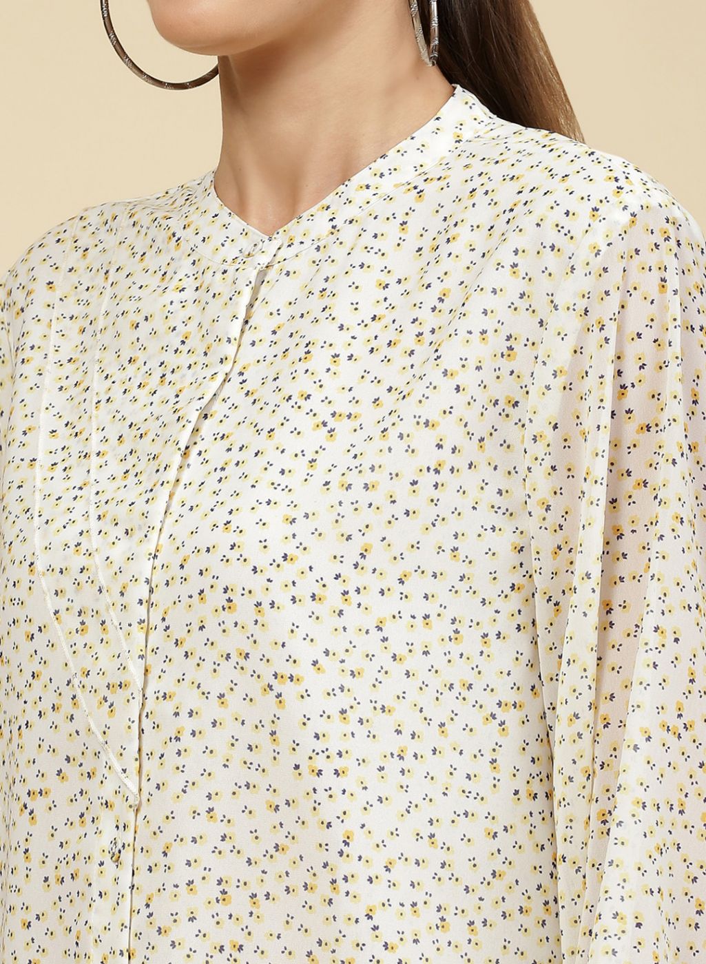 Women Yellow Printed Top