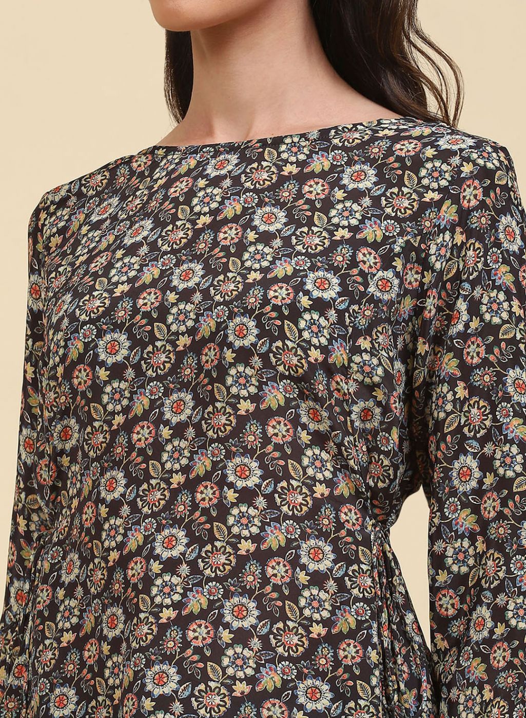 Women Black Printed Top