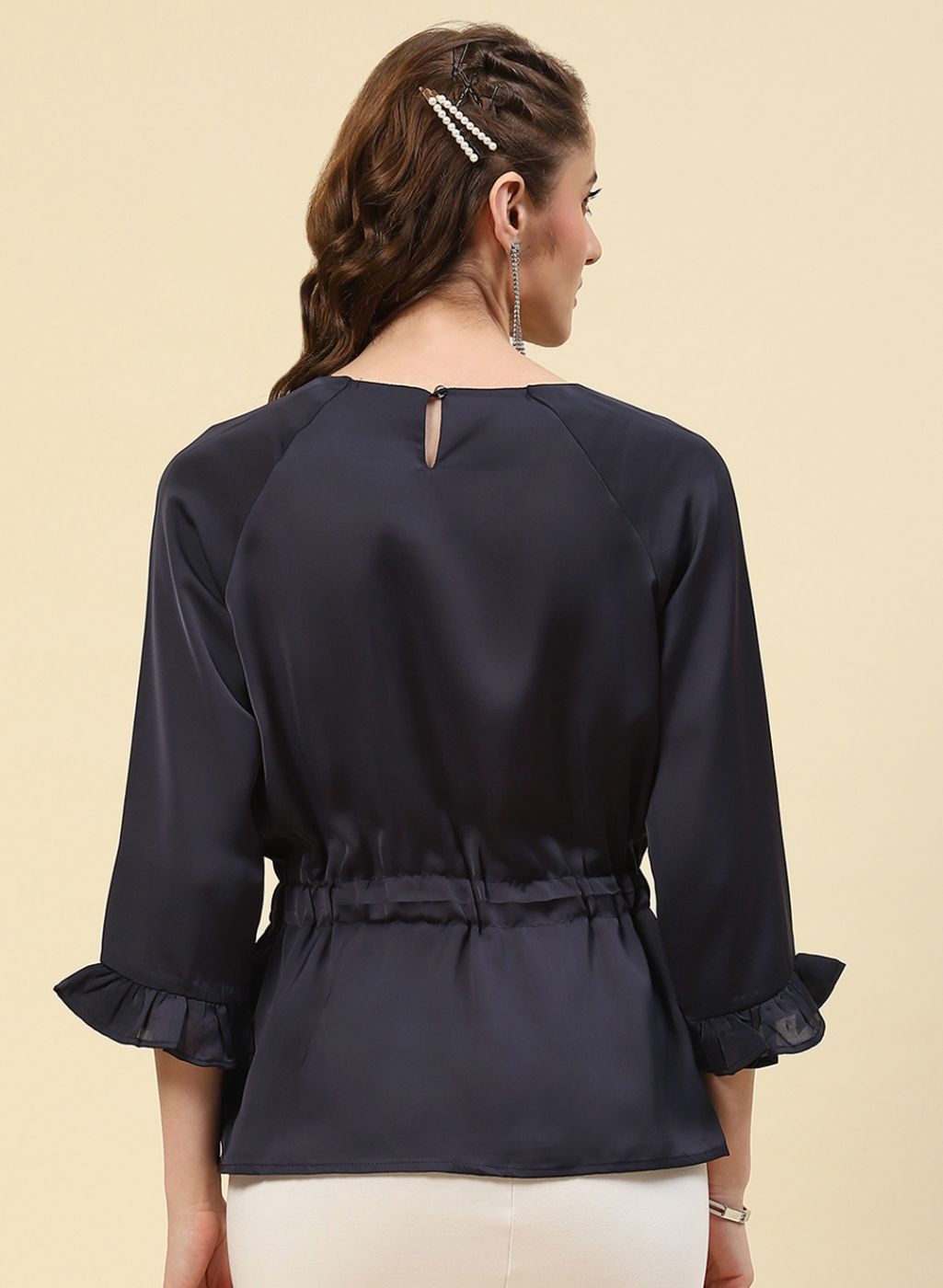 Women NAvy Blue Plain Top