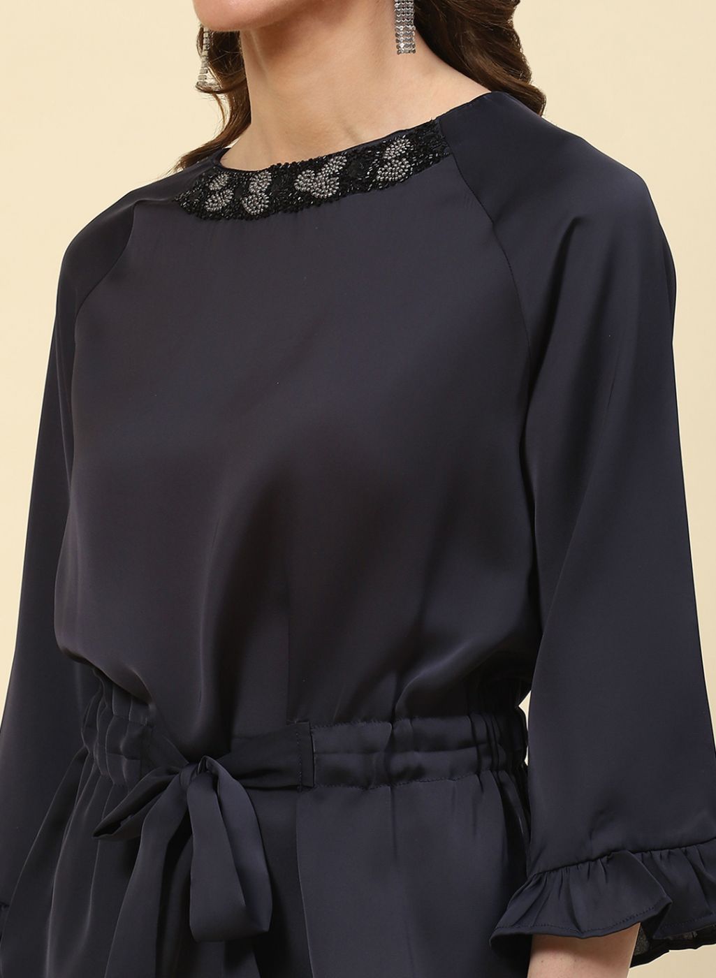 Women NAvy Blue Plain Top