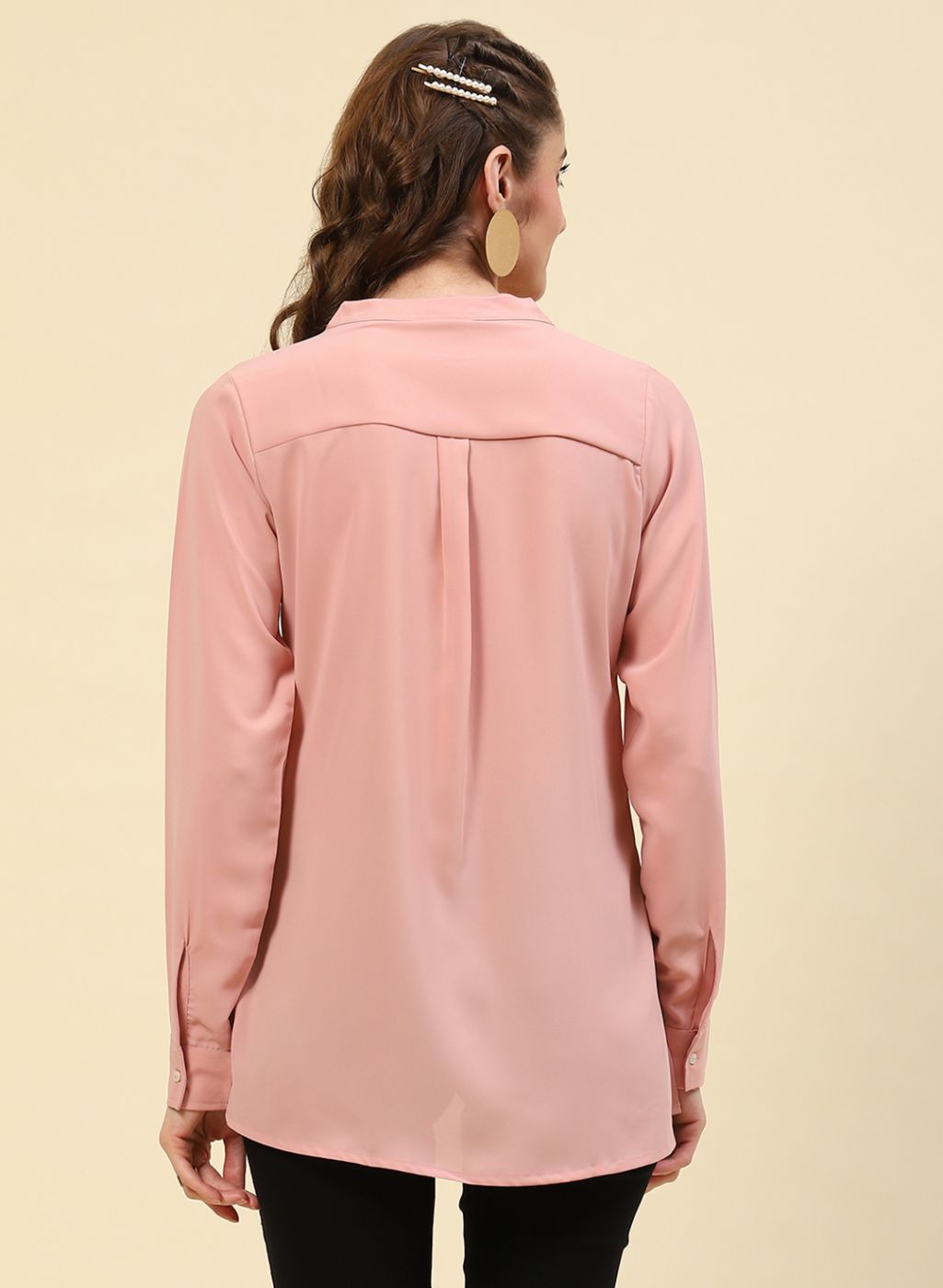 Women Pink Plain Top