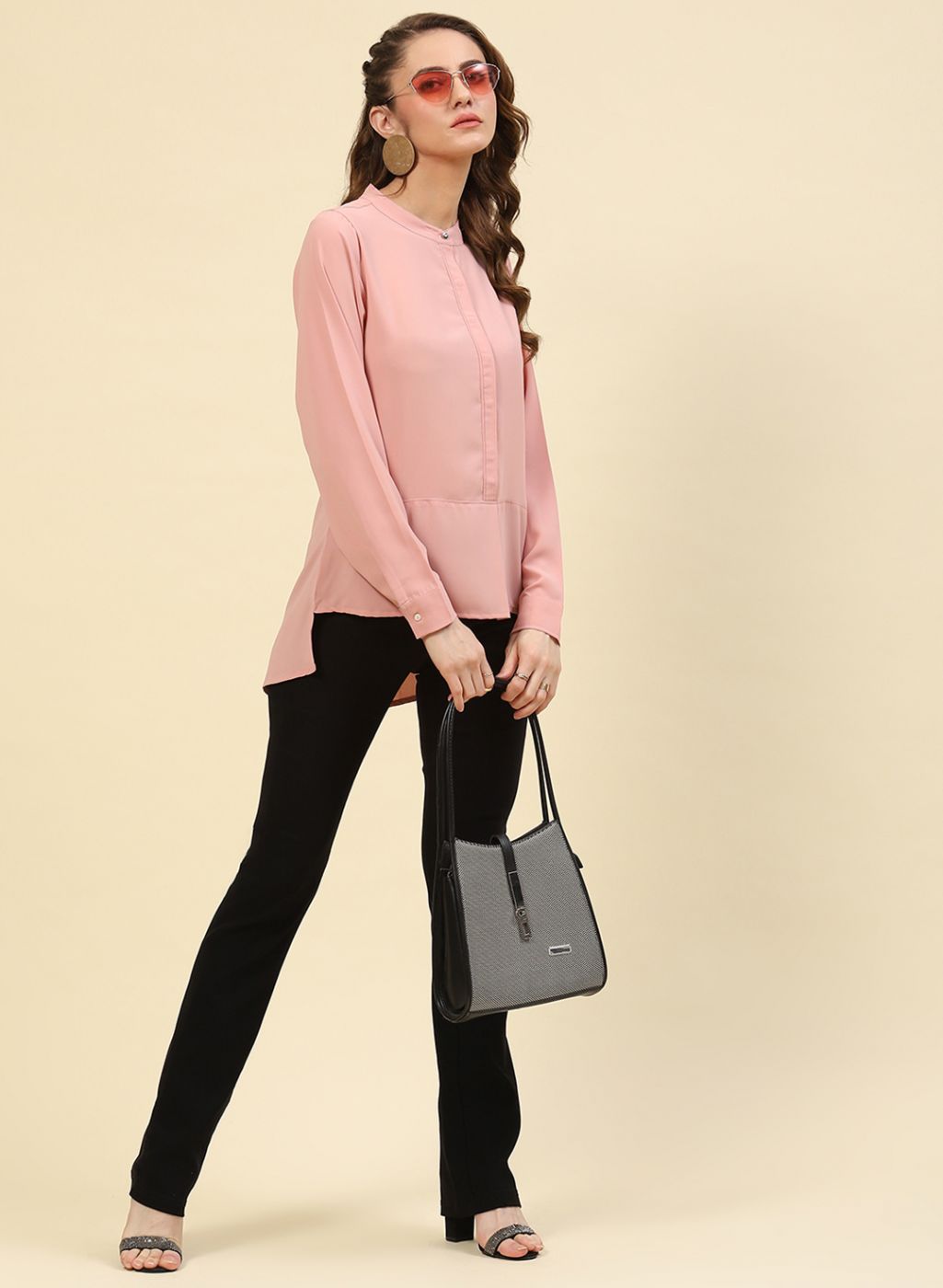 Women Pink Plain Top