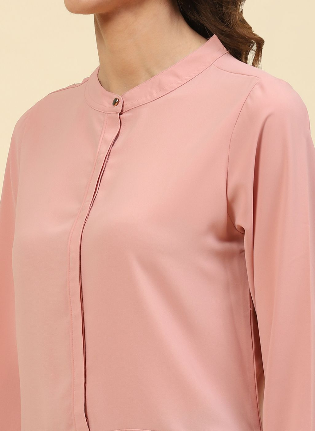 Women Pink Plain Top