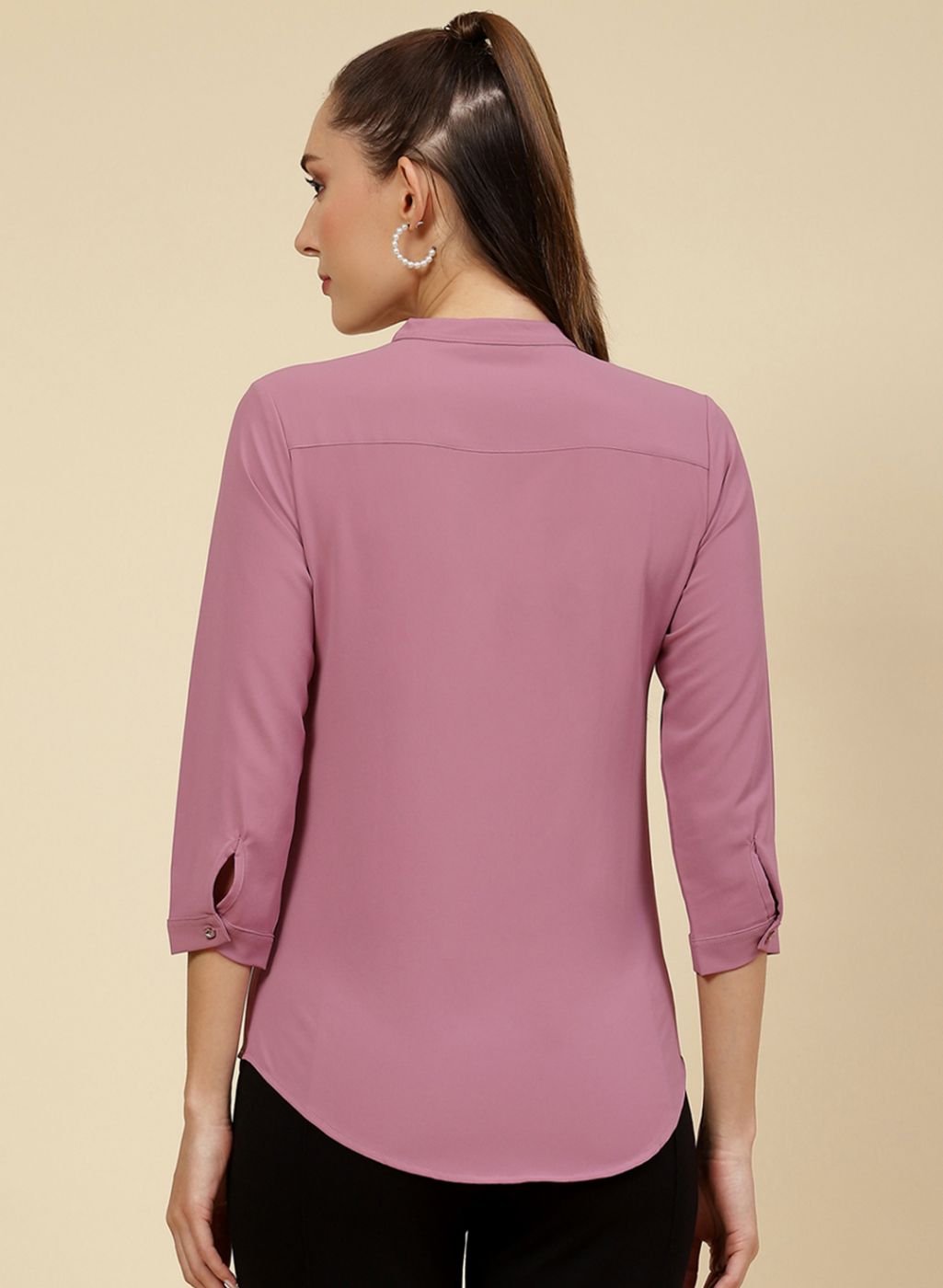 Women Pink Solid Top
