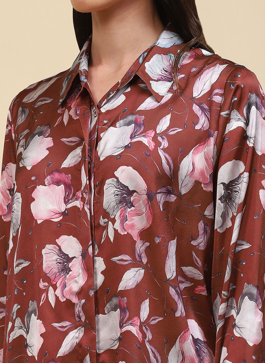 Women Rust Brown Printed Top