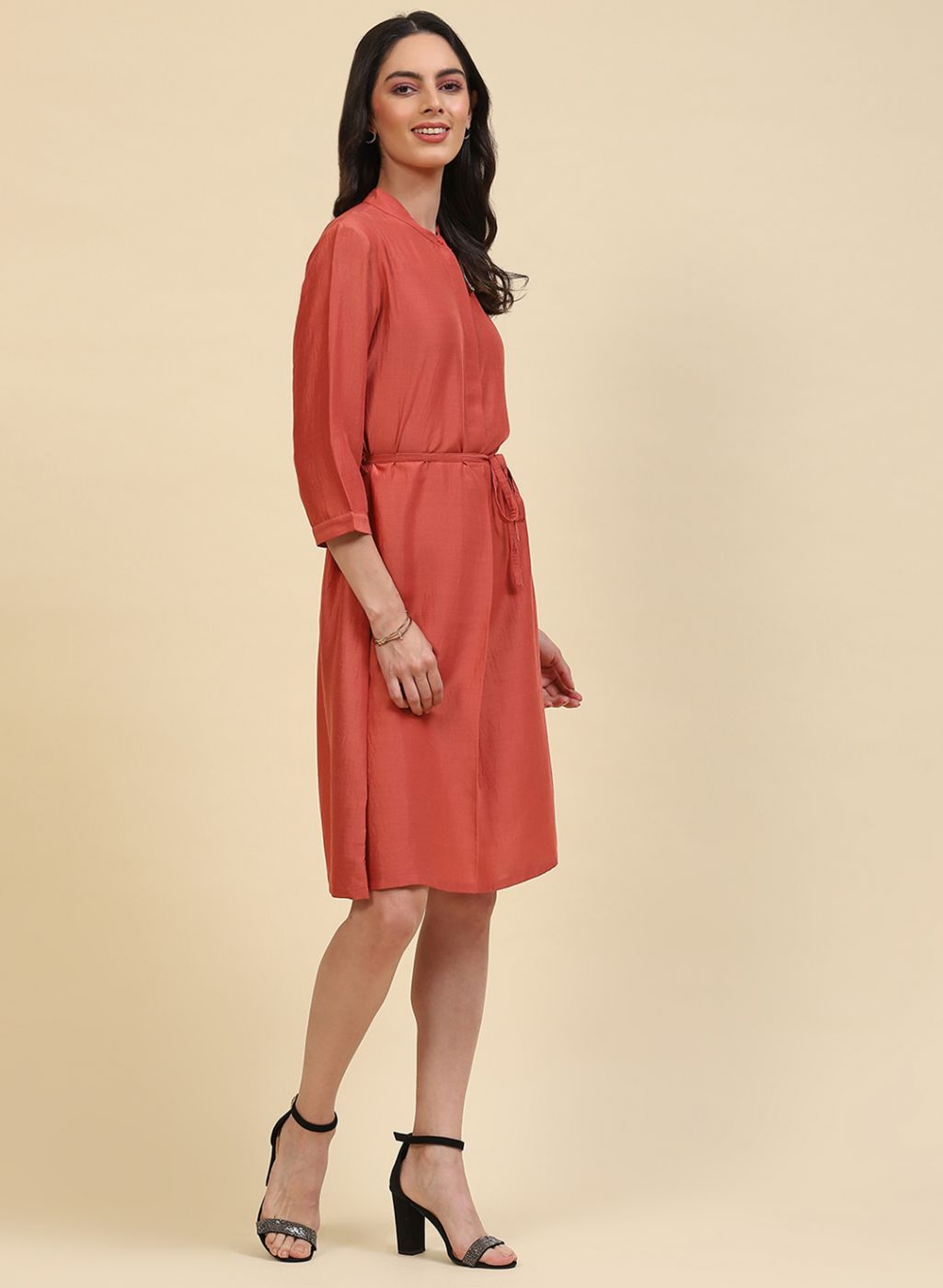 Women Pink Plain Tunic