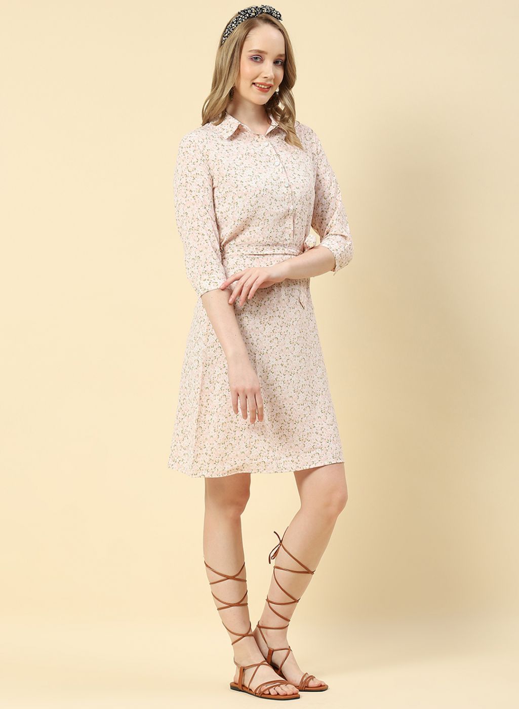 Women Peach Printed Tunic