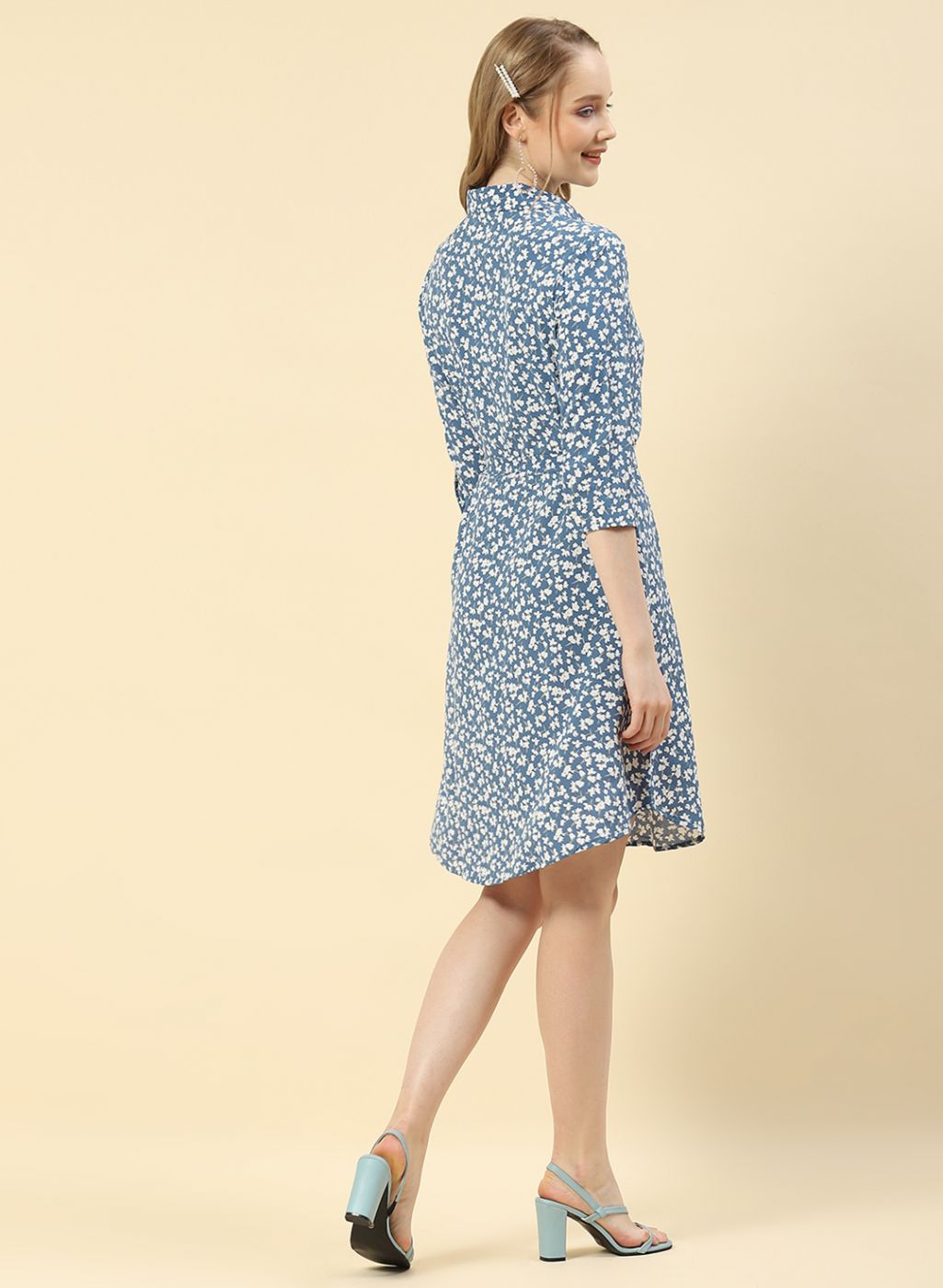 Women Blue Printed Tunic