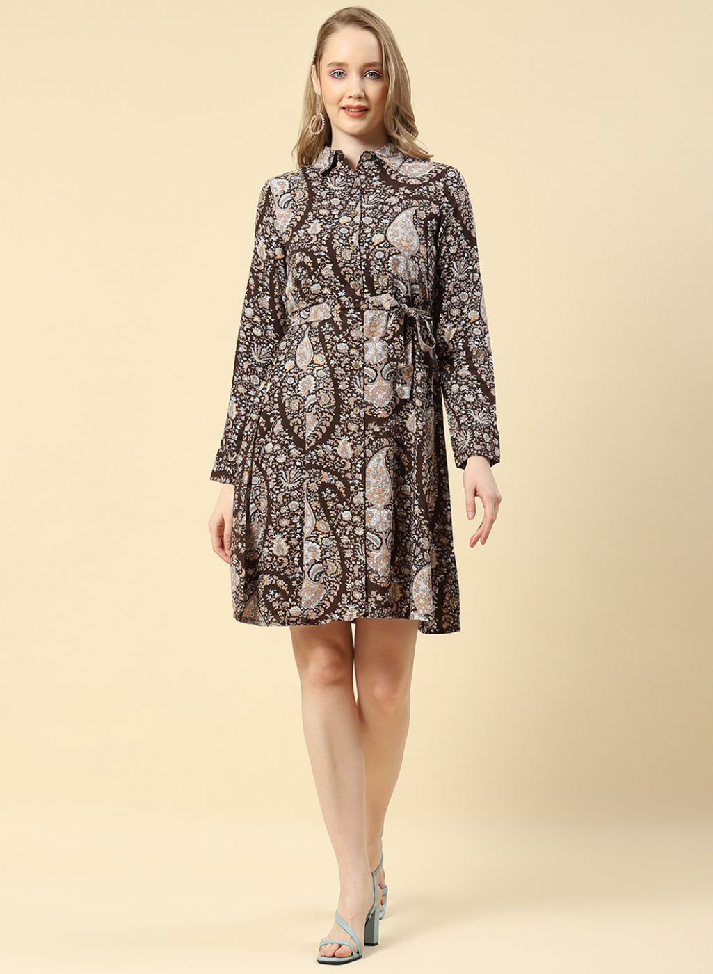 Women Brown Printed Tunic