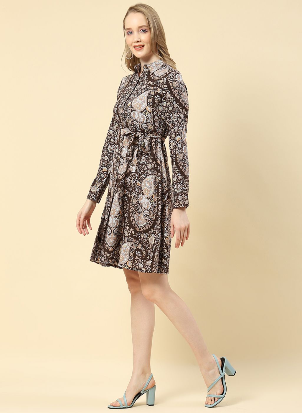 Women Brown Printed Tunic