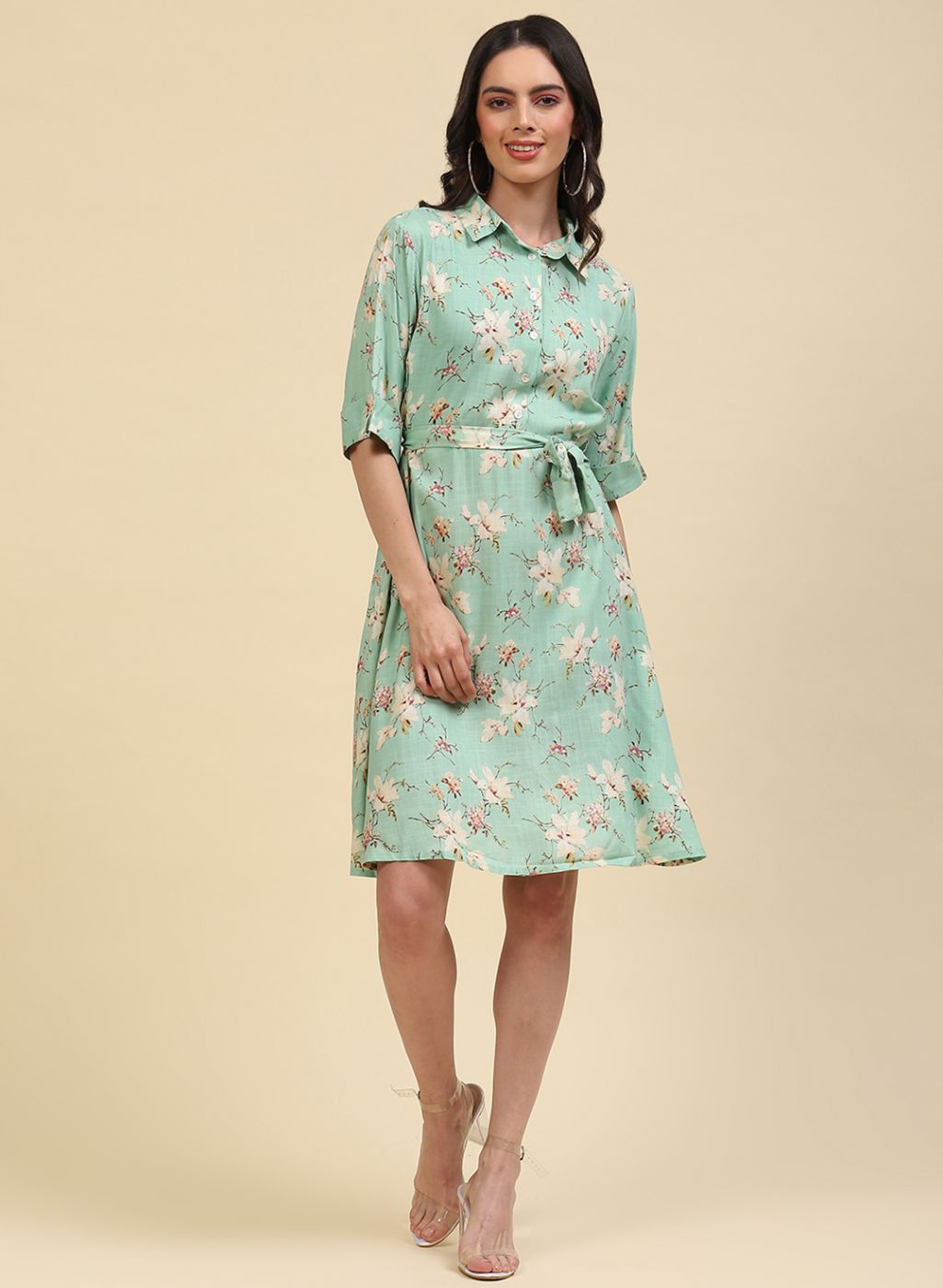 Women Green Printed Tunic