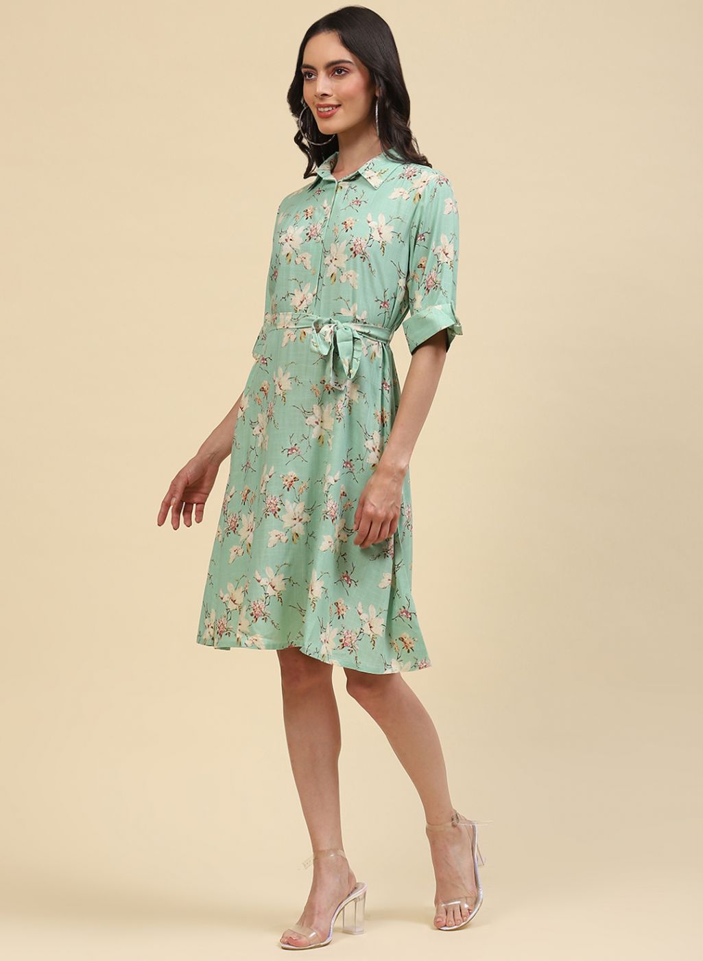 Women Green Printed Tunic