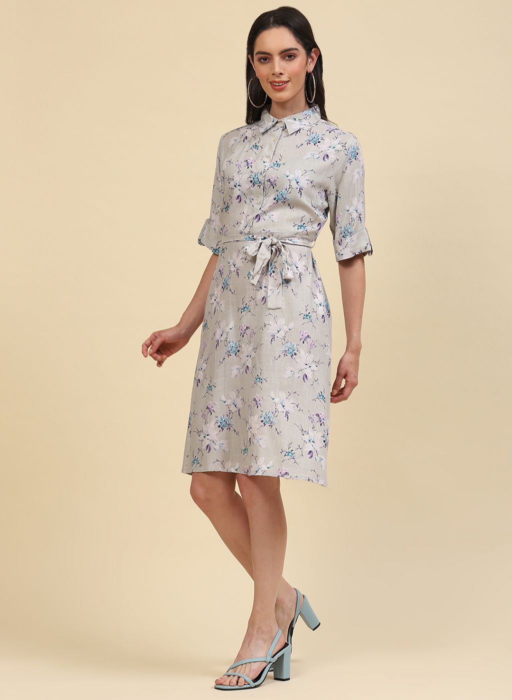 Women Grey Printed Tunic