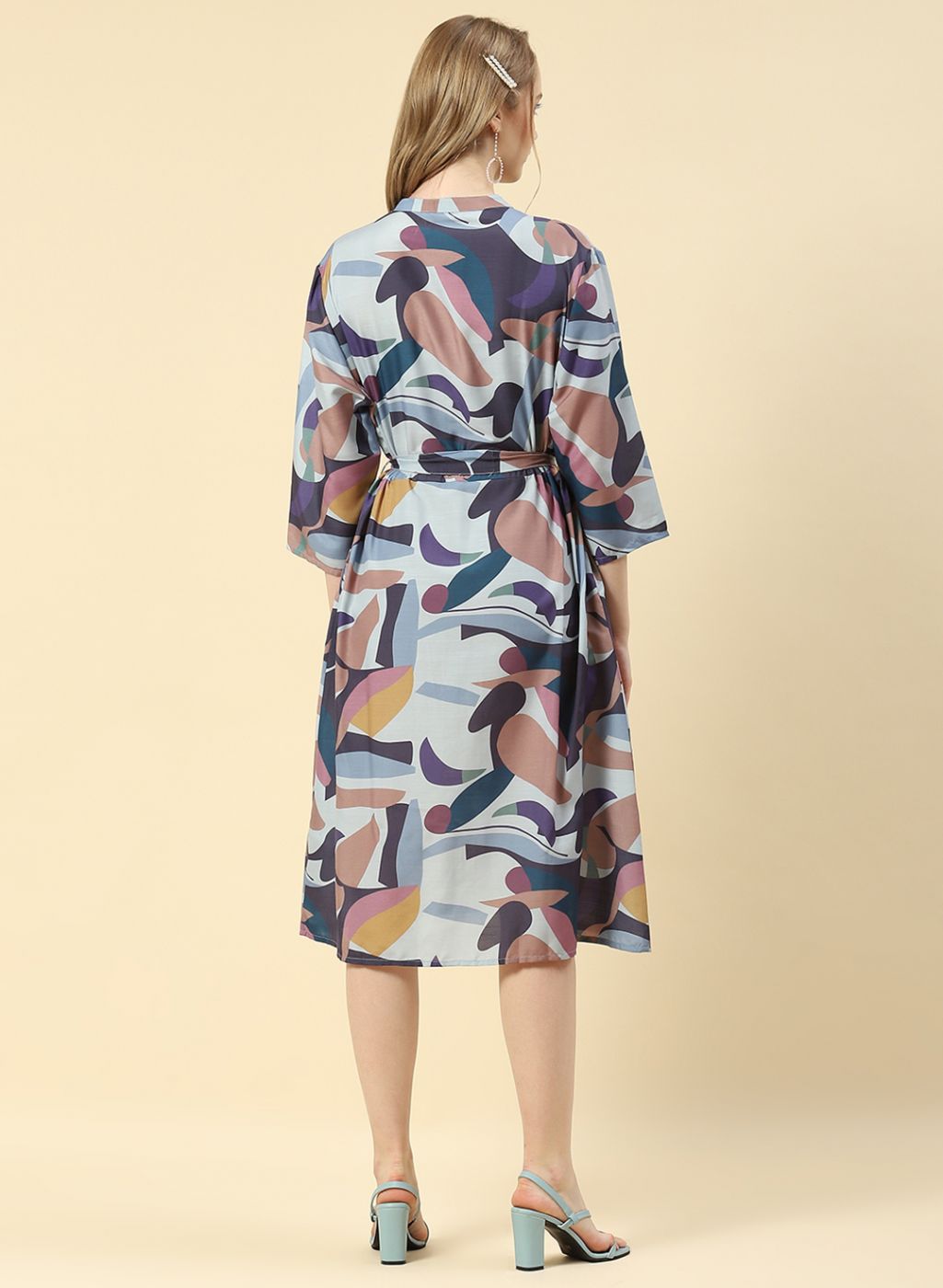 Women Blue Printed Dress